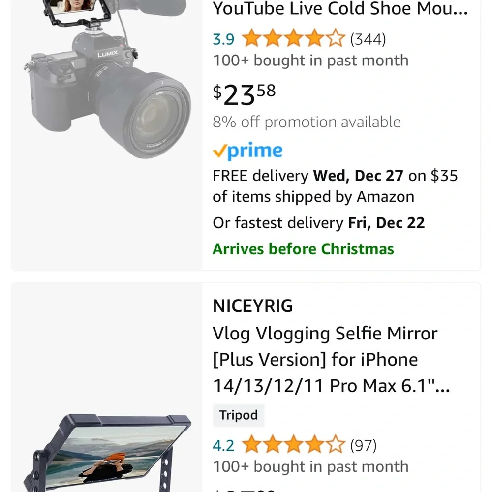 Camera selfie mirror